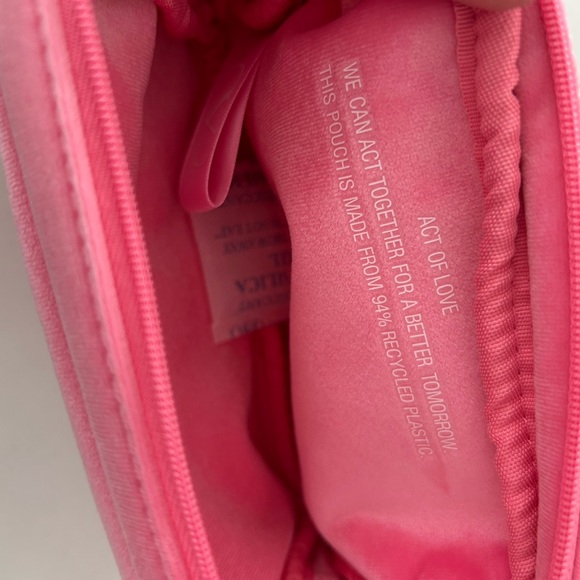 Valentino Petite Pochette Rose Pink Mini Pouch | Velvet Logo | Recycled Material - Picture 4 of 11
